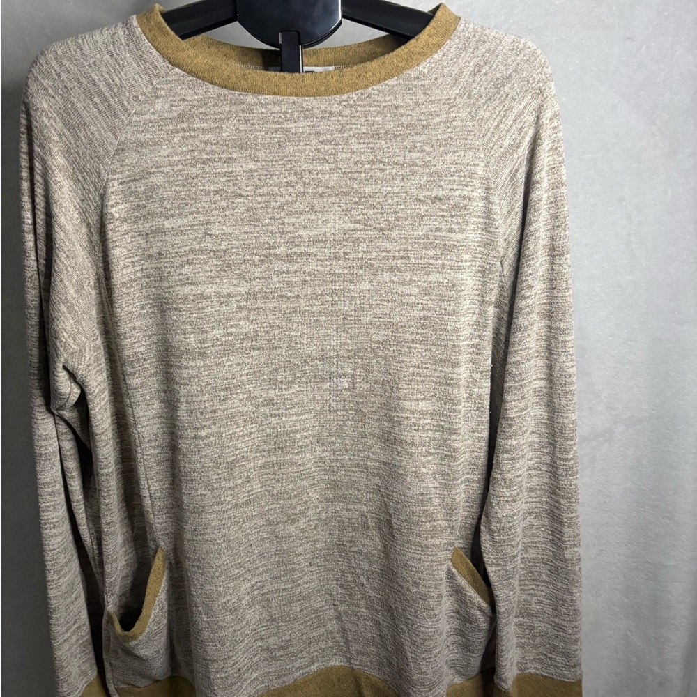 Stylish Beige and Brown Crewneck Sweater